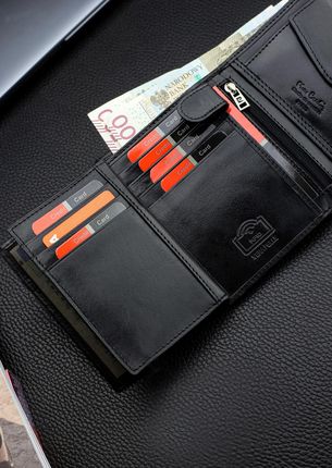 Zestaw Prezentowy Portfel Skórzany Pierre Cardin RFID Pasek Parciany STEVENS Certyfikat - zdjęcie 6