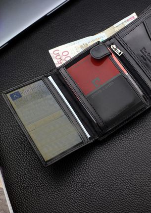 Zestaw Prezentowy Portfel Skórzany Pierre Cardin RFID Pasek Parciany STEVENS Certyfikat - zdjęcie 2