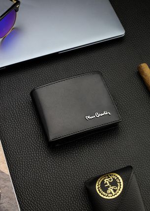 Zestaw Prezentowy Portfel Skórzany Pierre Cardin RFID Pasek Parciany STEVENS Certyfikat - zdjęcie 6