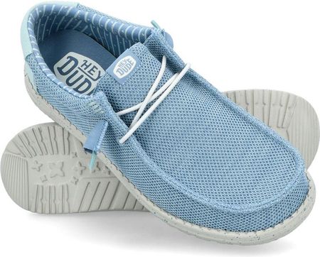 Lekkie mokasyny męskie - HEY DUDE WALLY STRETCH SOX NIEBIESKIE - zdjęcie 4