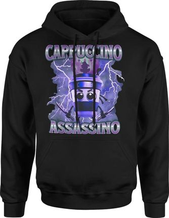 Cappuccino Assassino Kawa Ninja Asasino Męska bluza z kapturem (XL, Czerwony) - zdjęcie 2