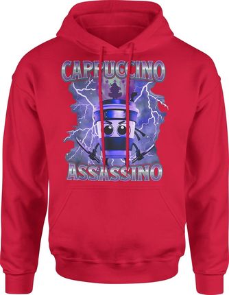 Cappuccino Assassino Kawa Ninja Asasino Męska bluza z kapturem (XXL, Szary) - zdjęcie 2