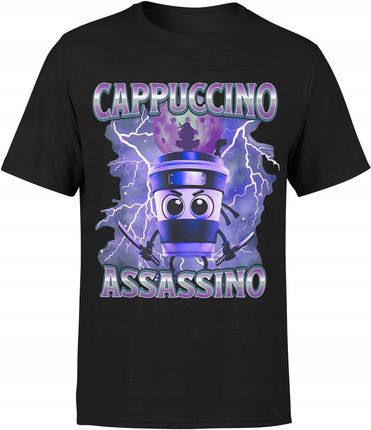 Cappuccino Assassino Kawa Ninja Asasino Męska koszulka (S, Błękit) - zdjęcie 2