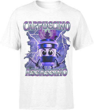 Cappuccino Assassino Kawa Ninja Asasino Męska koszulka (XL, Błękit) - zdjęcie 2