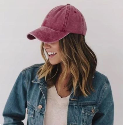 Czapka Z Daszkiem Damska Z Miejscem Na Kucyk Kitkę Daszek Bejsbolówka Jeans - zdjęcie 3