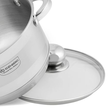 Garnek Ze Stali Nierdzewnej 2.7l z Pokrywa Edenberg, indukcja, 18cm - zdjęcie 5