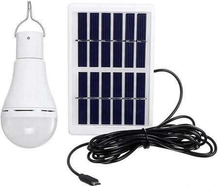 Żarówka Solarna Led 10W Z Panelem Solarnym Kemping Biała - zdjęcie 6