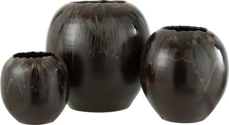 J-Line Doniczka Ceramiczna Brązowa Duża - zdjęcie 2