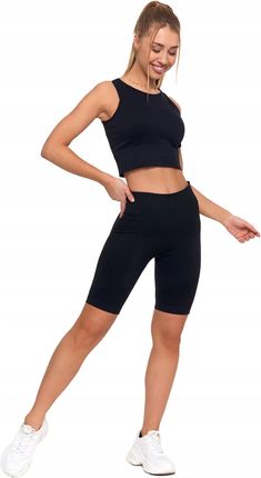 LEGGINSY DAMSKIE Krótkie Kolarki Bezszwowe Push-Up Wysoki Stan MORAJ XL - zdjęcie 3