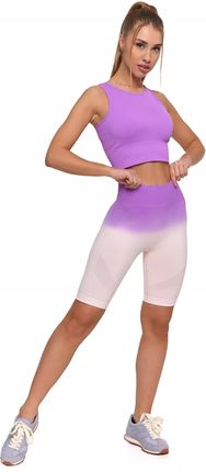 LEGGINSY DAMSKIE Krótkie Kolarki Bezszwowe Push-Up Wysoki Stan MORAJ M - zdjęcie 3