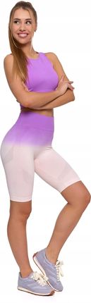 LEGGINSY DAMSKIE Krótkie Kolarki Bezszwowe Push-Up Wysoki Stan MORAJ S - zdjęcie 4