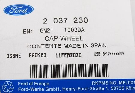 DEKIELEK KOŁPAK FELGI ALUMINIOWEJ FORD CZARNY_ 2037230 _ 6M21-1003-DA _ 6M2Z-1003-C _ GTU_07 - zdjęcie 2