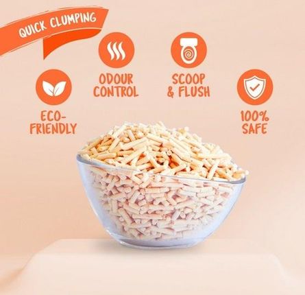 Kit Cat Żwirek Eco Soyaclump Peach 7L 2,5Kg - zdjęcie 2