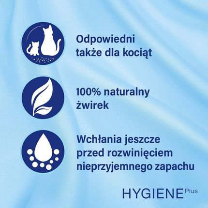 Catsan Hygiene Plus 6X10L Naturalny Żwirek Bentonitowy Niezbrylający Dla Kota - zdjęcie 2