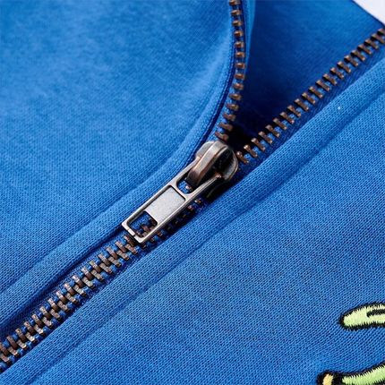 Bluza dziecięca z kapturem i suwakiem, niebieska, 116 - zdjęcie 2
