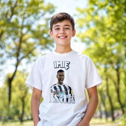 Koszulka personalizowana biała dziecięca Alexander Isak Newcastle r. 122 - zdjęcie 2
