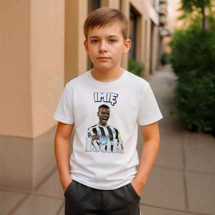Koszulka personalizowana biała dziecięca Alexander Isak Newcastle r. 122 - zdjęcie 5