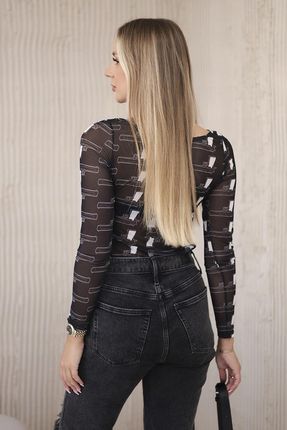 Bluzka body w pistolety czarna - zdjęcie 2