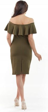 Stylowa Sukienka Khaki | HIT SEZONU Codzienna Sukienka Khaki r.L Wygodna - zdjęcie 5
