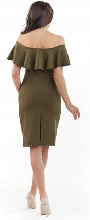 Stylowa Sukienka Khaki | HIT SEZONU Codzienna Sukienka Khaki r.L Wygodna - zdjęcie 6