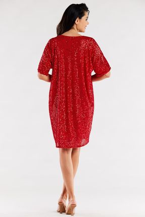 Modna Sukienka Czerwony | MUST HAVE Wygodna Sukienka Czerwony UNIWERSALNY N - zdjęcie 4