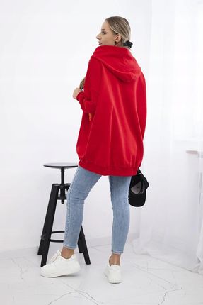 Bluza ocieplana z motywem truskawek czerwona - zdjęcie 3