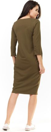 Praktyczna Sukienka Khaki | IDEALNA NA CO DZIEŃ Stylowy Sukienka Khaki r.L/ - zdjęcie 2