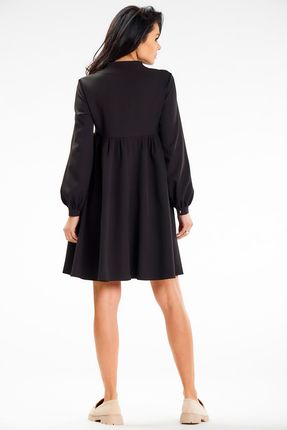 Codzienna Sukienka Czarny | MUST HAVE Stylowy Sukienka Czarny r.M Trend - zdjęcie 4