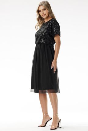 Letnia Sukienka Czarny | PREMIUM JAKOŚĆ Stylowy Sukienka Czarny r.L Trend - zdjęcie 2