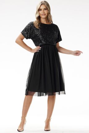 Letnia Sukienka Czarny | PREMIUM JAKOŚĆ Stylowy Sukienka Czarny r.L Trend - zdjęcie 4