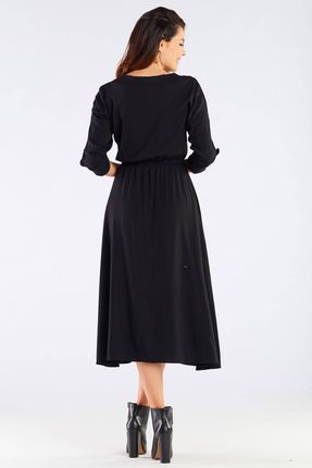Stylowa Sukienka Czarny | PREMIUM JAKOŚĆ Casualowa Sukienka Czarny r.M Wygo - zdjęcie 3