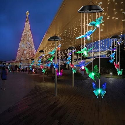 Wiszące motyle lampa solarna motyl wielokolorowy kolorowy lampka LED MOTYL - zdjęcie 6
