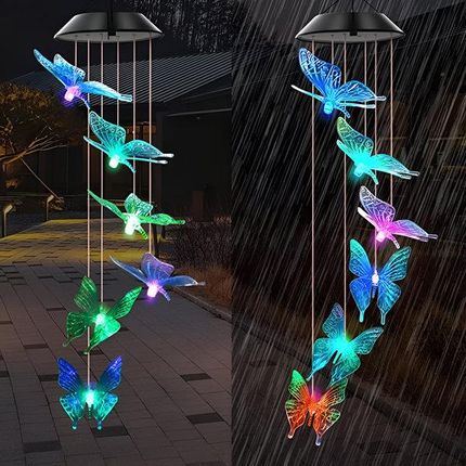 Wiszące motyle lampa solarna motyl wielokolorowy kolorowy lampka LED MOTYL - zdjęcie 4