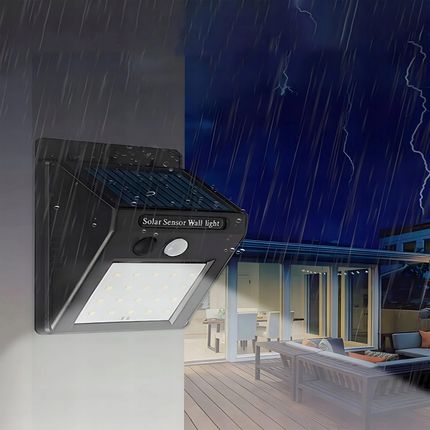 LAMPA SOLARNA LED Z CZUJNIKIEM RUCHU I ZMIERZCHU -20 LEDS KINKIET SOLARNY - zdjęcie 2