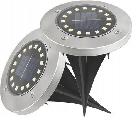 Solarna Lampa Ogrodowa Led Wbijana W Ziemię - Mocna, 16 Led zimna biel 12sz - zdjęcie 6