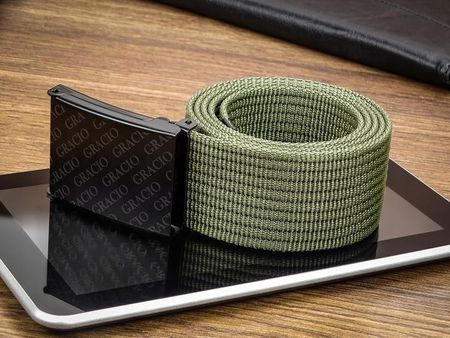Gracio Pasek Do Spodni Parciany Khaki Klamra Męski Prezent 125Cm - zdjęcie 2