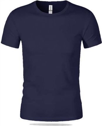 T-shirt Męski Granatowy Koszulka Męska Krótki Rękawek Gildan 100% Bawełna - zdjęcie 3