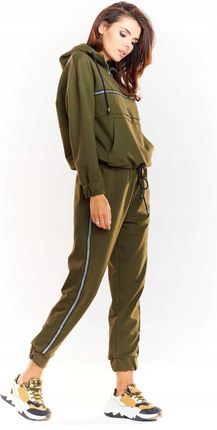 Praktyczna Bluza Khaki | HIT SEZONU Uniwersalna Bluza Khaki Na Codzień r.L - zdjęcie 5