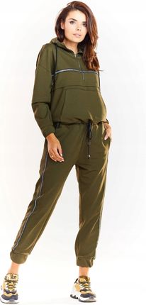 Praktyczna Bluza Khaki | HIT SEZONU Nowoczesna Bluza Khaki r.XL Wygodna - zdjęcie 5