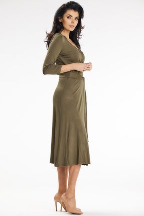 Codzienna Sukienka Khaki | PREMIUM JAKOŚĆ Stylowy Sukienka Khaki r.XL Trend - zdjęcie 4