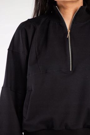 Praktyczna Bluza Czarny | MUST HAVE Modna Bluza Czarny r.S/M Wygodna - zdjęcie 4