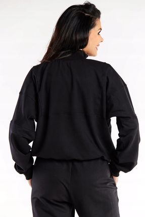 Praktyczna Bluza Czarny | MUST HAVE Modna Bluza Czarny r.S/M Wygodna - zdjęcie 5