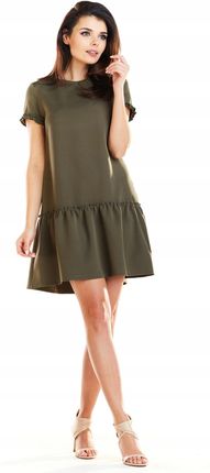 Codzienna Sukienka Khaki | IDEALNA NA CO DZIEŃ Casualowa Sukienka Khaki r.M - zdjęcie 5
