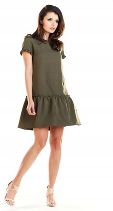Codzienna Sukienka Khaki | IDEALNA NA CO DZIEŃ Casualowa Sukienka Khaki r.M - zdjęcie 6