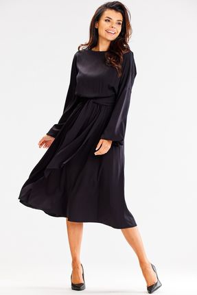 Codzienna Sukienka Czarny | UNIWERSALNY STYL Casualowa Sukienka Czarny r.L - zdjęcie 3
