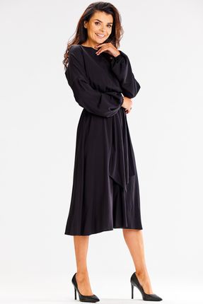 Codzienna Sukienka Czarny | UNIWERSALNY STYL Casualowa Sukienka Czarny r.L - zdjęcie 4