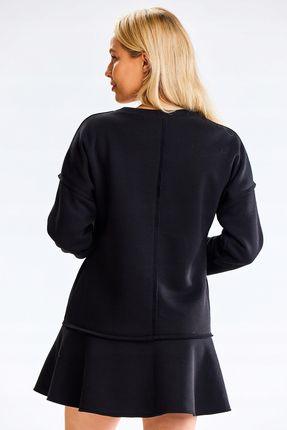 Codzienna Sukienka Czarny | PREMIUM JAKOŚĆ Stylowy Sukienka Czarny r.M Tren - zdjęcie 4