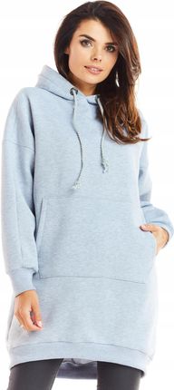 Stylowa Bluza Szary | UNIWERSALNY STYL Modna Bluza Szary Na Codzień r.L/XL - zdjęcie 4