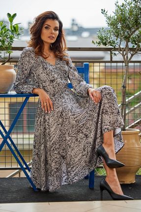Modna Sukienka Biały | WYGODNA Stylowy Sukienka Biały r.L Trend - zdjęcie 5