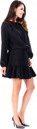 Codzienna Sukienka Czarny | WYGODNA Stylowy Sukienka Czarny r.L/XL Trend - zdjęcie 3